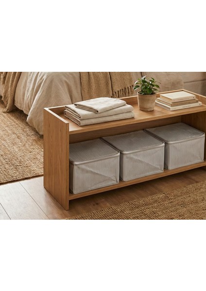 3'lü Gri Çizgili Çorap Hurcu | Çok Amaçlı Dolap Içi ve Çekmece Içi Düzenleyici 29X24X17 cm fiyatları