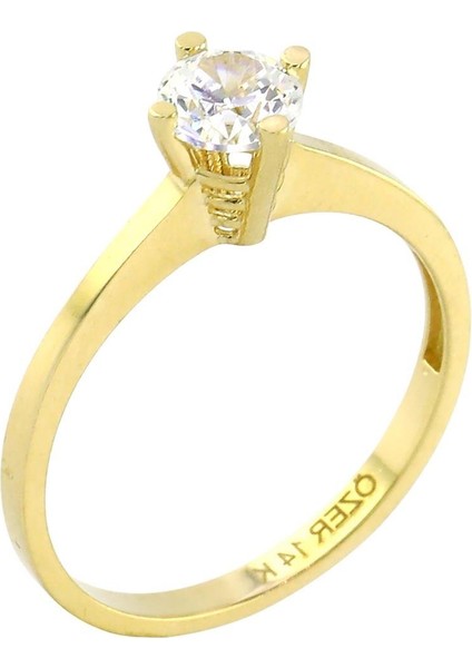 14 Ayar Altın Tektaş Yüzük - 0201162