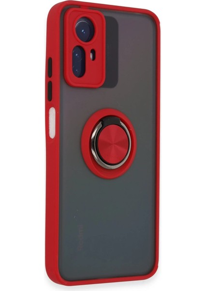 Note 12S Kılıf Montreal Yüzüklü Silikon Kapak - Kırmızı fiyatları