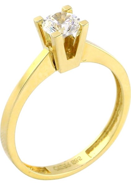 14 Ayar Altın Tektaş Yüzük - 0201161