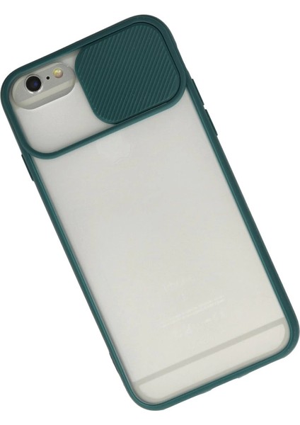 Iphone 6 Kılıf Palm Buzlu Kamera Sürgülü Silikon - Yeşil fiyatları