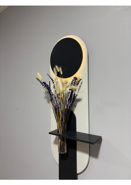 Begonvil Ahşap Pilli Ledli Iskandinav Tarzı Salon Duvar Rafı Modern Çiçeklik 26 x 90 cm modelleri