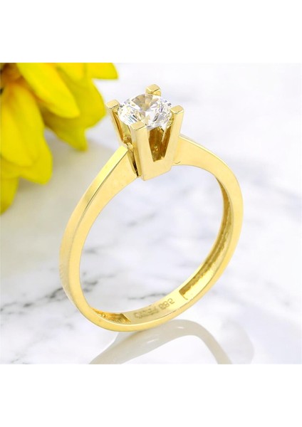 14 Ayar Altın Tektaş Yüzük - 0201161 fiyatları