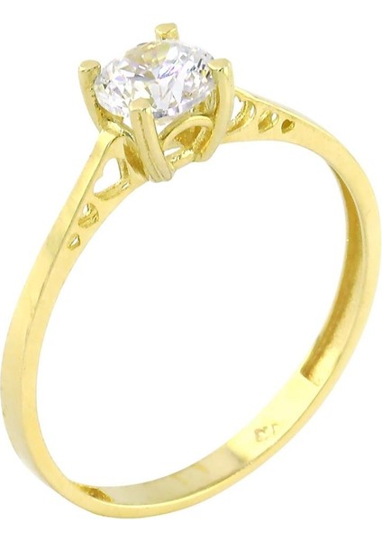 14 Ayar Altın Tektaş Yüzük - 0201166