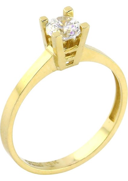 14 Ayar Altın Tektaş Yüzük - 0201172