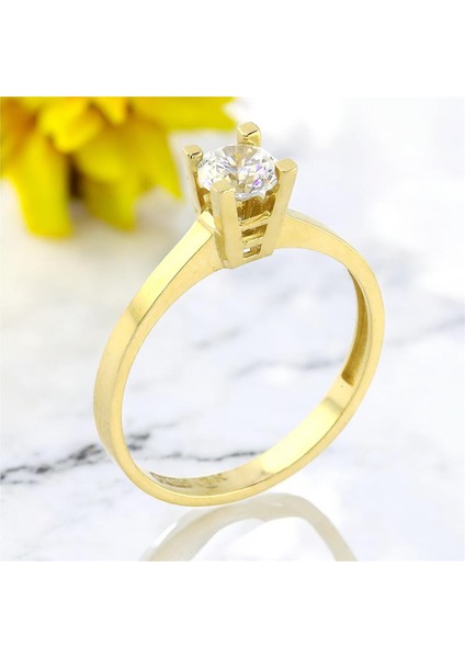 14 Ayar Altın Tektaş Yüzük - 0201172 fiyatları