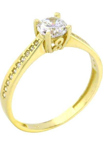 14 Ayar Altın Tektaş Yüzük - 0201168