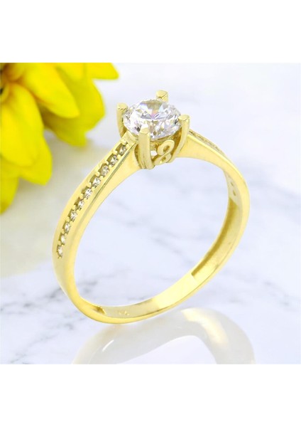 14 Ayar Altın Tektaş Yüzük - 0201168 fiyatları