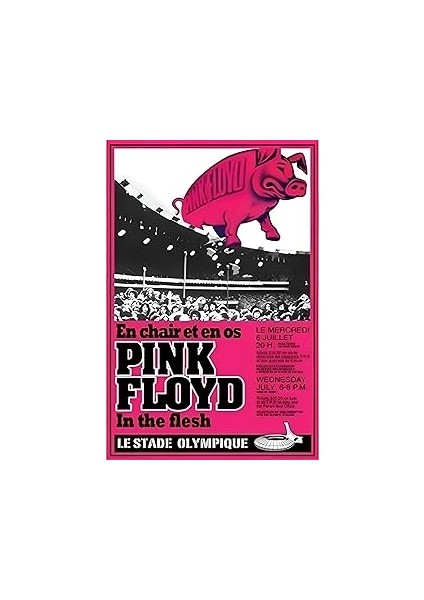 Pink Floyd - In The Flesh (Flying Pink Pig) Olimpiyat Stadyumu 36X24 Müzik Sanatsal Baskı Posteri