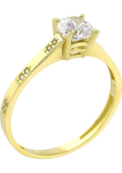 14 Ayar Altın Tektaş Yüzük - 0201157