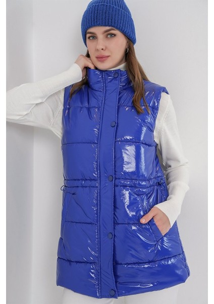 Parlak Şişme Yelek 5218 - Saks