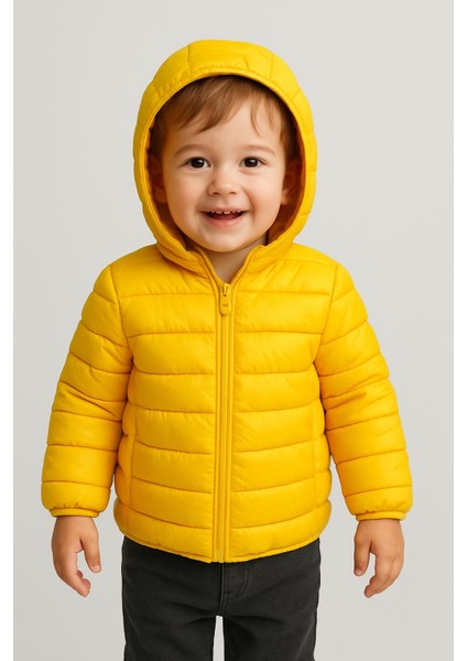 Unisex Düz Renk Şişme Mont