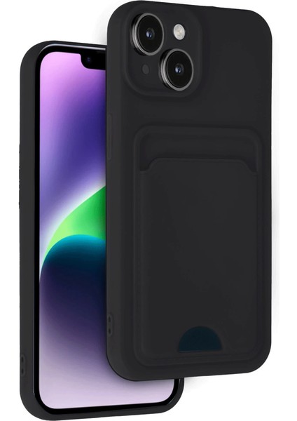 Iphone 14 Kılıf Kelvin Kartvizitli Silikon - Siyah