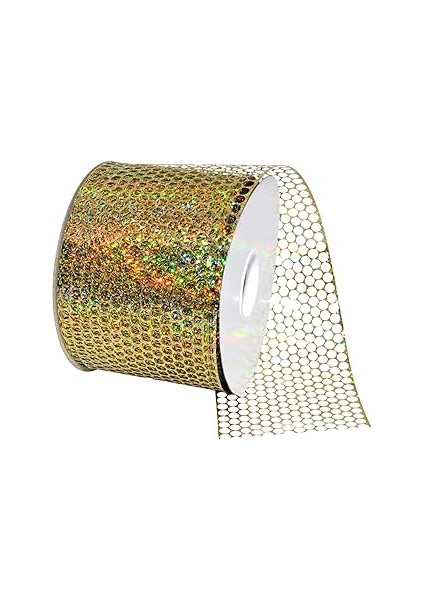 Morex Ribbon Chicago Poli Petek Kurdele, 8,25 cm x 127 M, Luxor Altın