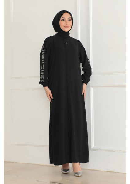 Günlük Siyah Taş Detaylı Ferace fırsatları