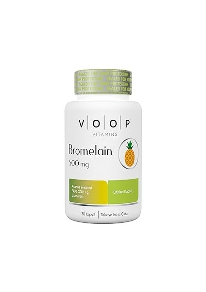 Voop Bromelain - 500 Mg | 30 Bitkisel - Vegan Kapsül
