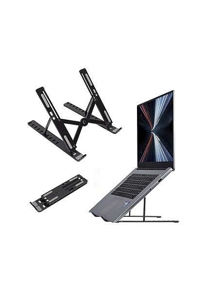 Robeve Taşınabilir Laptop Stant Bilgisayar Stant Notebook Stant Tüm Laptoplarla Uyumlu Siyah Bilgis
