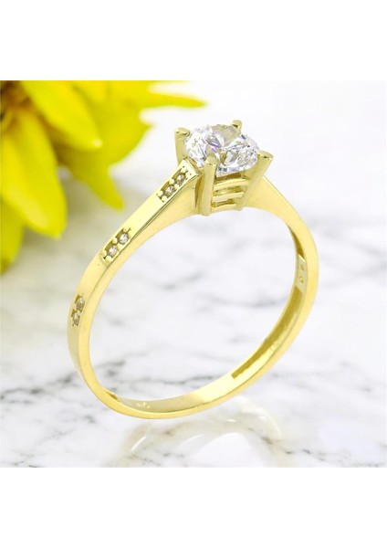 14 Ayar Altın Tektaş Yüzük - 0201157 fiyatları