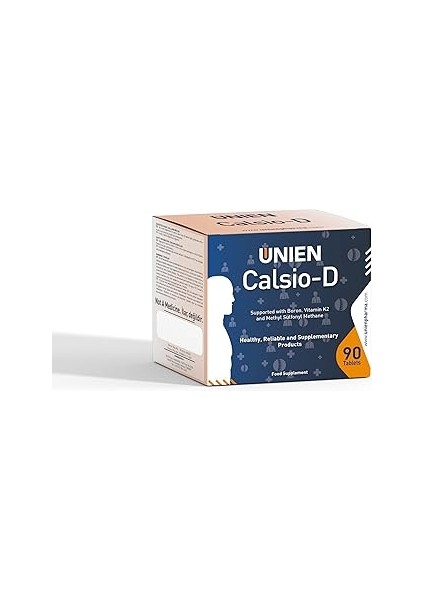 Unien Pharma Calsio-D 90 Tablet / Kalsiyum, Magnezyum, Çinko, Manganez, Bakır, Vitamin D3, Vitamin