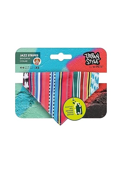 M-Pets Jazz Stripes Bandana Collar (Xs)