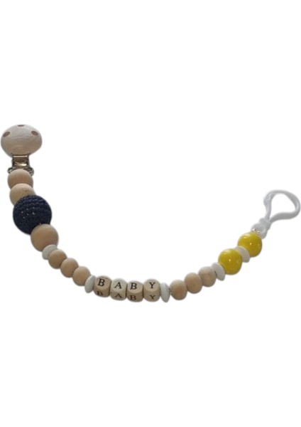 Hoşgeldin Bebek, Yenidoğan Unisex Bebek, Sarı Lacivert Fanatik Taraftar Badi ve Isimli Emzik Askısı Hediye Seti modelleri