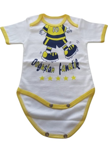 Hoşgeldin Bebek, Yenidoğan Unisex Bebek, Sarı Lacivert Fanatik Taraftar Badi ve Isimli Emzik Askısı Hediye Seti fırsatları