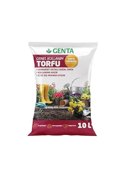 Genta Genel Kullanım Torfu Saksı Toprağı 10 Lt