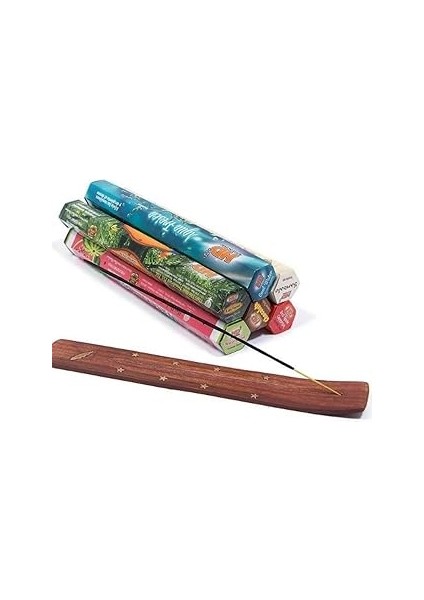 Orret 120 Adet 6 Paket Karma Tütsü ve Kayığı, Çubuk Seti ve Ahşap Tutucu