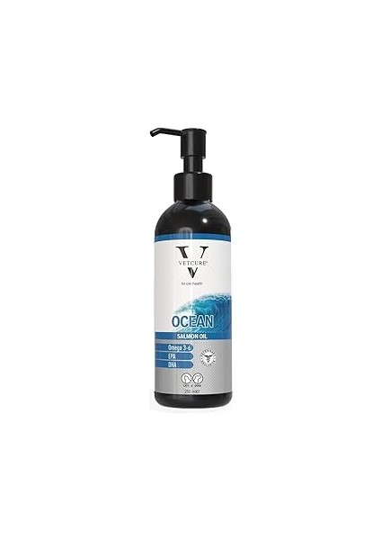 Vetcure Ocean Salmon Oil Kedi ve Köpekler Için Somon Yağı Desteği 250 ml