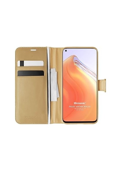 Microsonic 10T Için Kılıf Delux Wallet [mi 10T ile Uyumlu Kılıf - Gold]