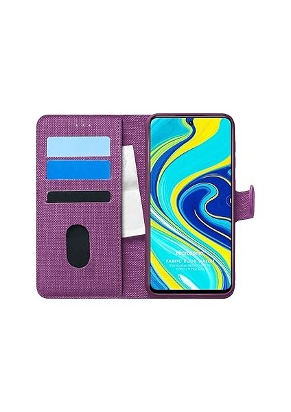 Microsonic Note 9 Için Kılıf Fabric Book Wallet Mor [redmi Note 9 ile