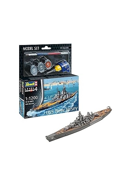 Set Battleship Uss New Jersey-Revell Kit With Accessories