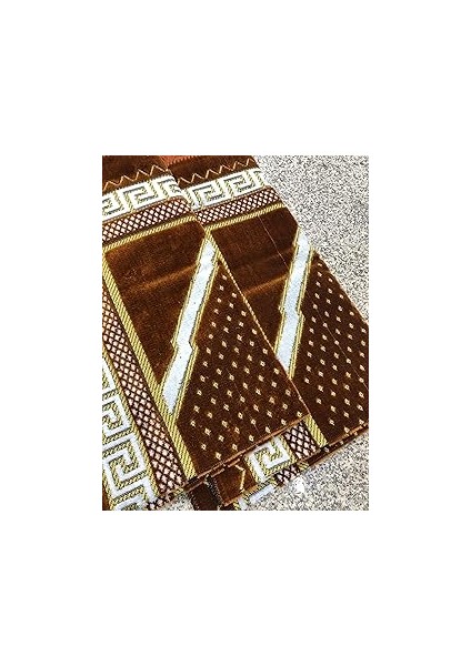 70X110 Boyutlarında Farklı Renklerde 2'li Kadife Şipinger Seccadeler, 380-400 gr Ağırlık (Hardal)