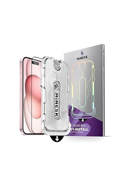 Minesk Magic Glass 15 ve 16 Için Otomatik Hizalama Aparatlı Ekran Koruyucu (Güçlendirilmiş T