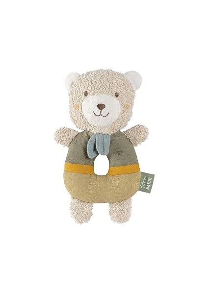 Fehn Bebek Halkası Sürükleyici Oyuncak Ayı Fehnnatur - Organik Pamuklu Sevimli Oyuncak - Eğlenerek