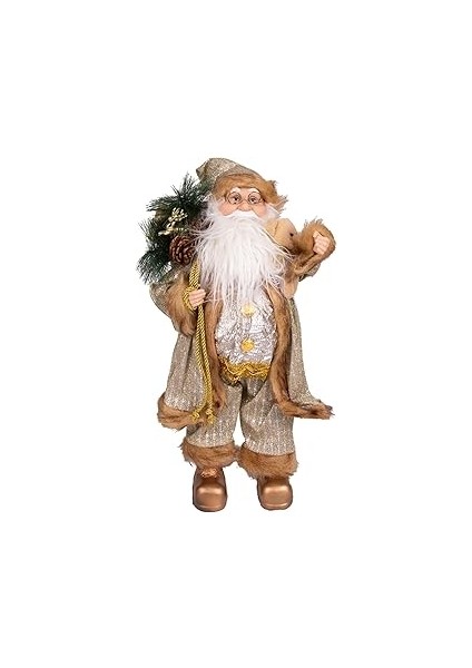 Herdekora Yılbaşı Noel Baba Hediye Çuvallı Pelüş Ayı Dekorlu 45 Cm.