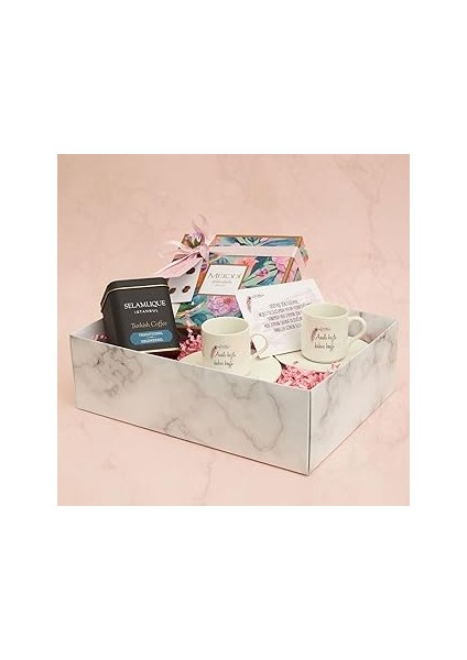 Anne Kız Tasarımlı Özel Gün Kahve Seti Hediye Kutusu