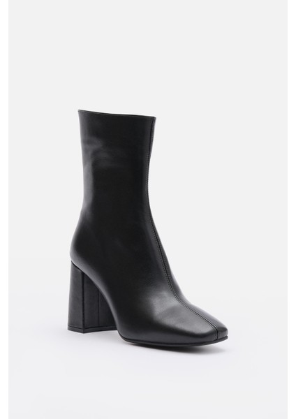Bestyle Gerçek Deri Siyah Fermuarlı Topuklu Bot fırsatları