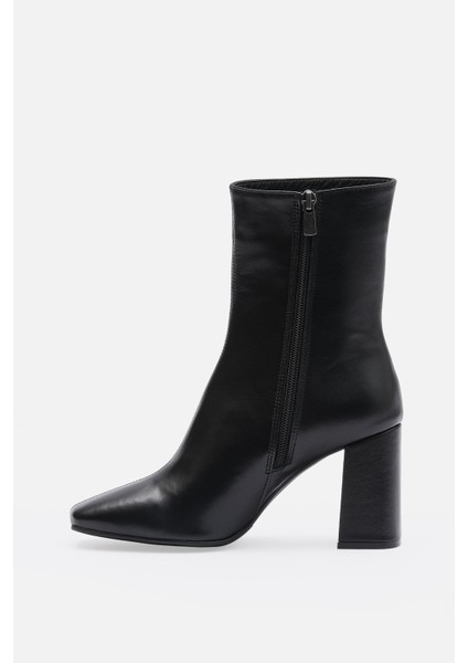 Bestyle Gerçek Deri Siyah Fermuarlı Topuklu Bot indirimleri