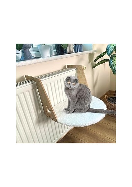 Beylini Askılı Kedi Yatağı Petek Radyatör Asılabilir Konforlu Rahat Kedi Köpek Uyku Alanı Beyaz 35X