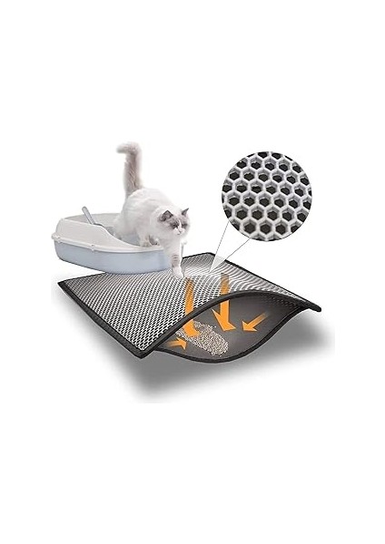 Bypet Elekli Kedi Kumu Paspası Küçük Boy (Gri)