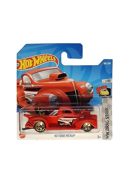Hot Wheels - ´40 Ford Pickup - Hw Drag Strip 1/10 - HCX61 - Short Card - Edelbrock - Kırmızı - Matt