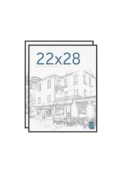 Mcs Orijinal Poster Çerçevesi, 50 x 60 Cm, Siyah, 2'li Set