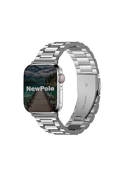 Newpole Watch 46MM 45MM 44MM 42MM 49MM Uyumlu Kordon Stal Baklalı Çelik Kordon Rahatsız Etmeyen App