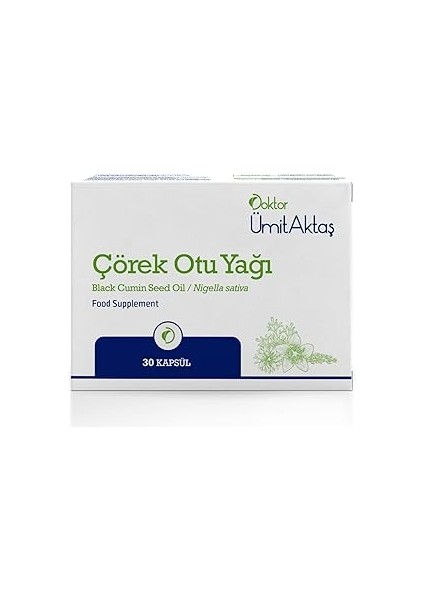 Dr. Ümit Aktaş Çörekotu Yağı - Helal Sertifikalı Soğuk Sıkım 30 Kapsül