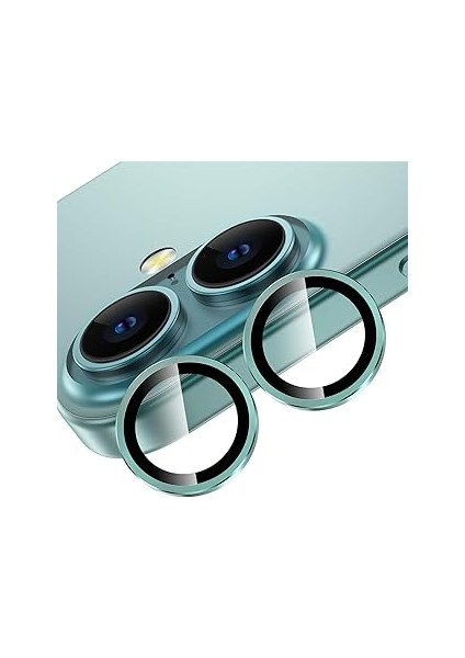 Happy 16 ve 16 Uyumlu Kamera Camı Koruyucu Halka Set - Yeşil