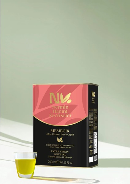 Memecik - Erken Hasat Soğuk Sıkım Zeytinyağı 2lt