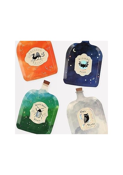 Meri Meri - Making Magic Potion Bottle Plates - Make Magic Sihirli Şişe Tabaklar (8'li)