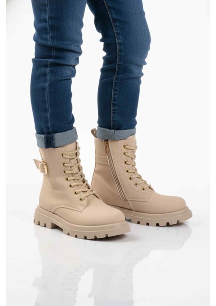 Bej Içi Polarlı Kaymaz Kız Çocuk Bot Aleda F