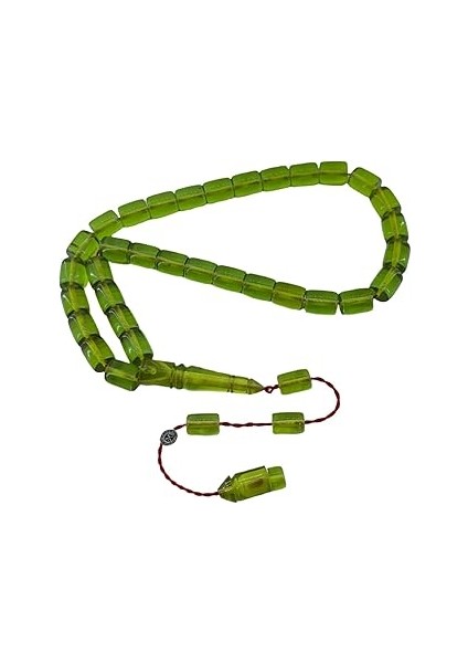 Şeffaf Yeşil Orjinal Ateş Kehribar Tesbih